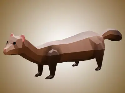 Ferret Low Poly Low-poly 3D model