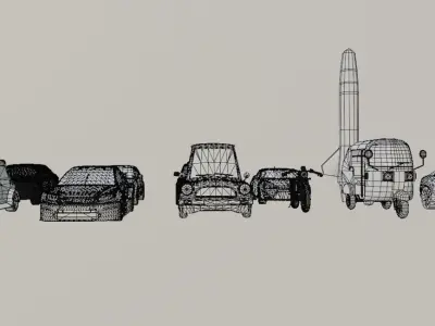 Fire Wheels Set 3D model