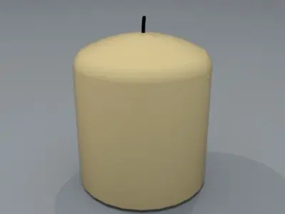 Pillar candle 10cm high Free low-poly 3D model