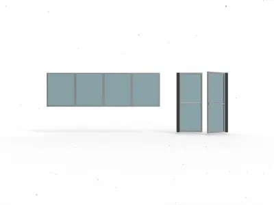 door window glass 2 3D model