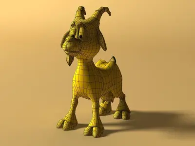 Cartoon Goat Rigged and Animated Low-poly 3D model