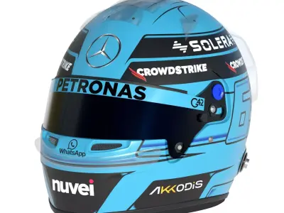 F1 Mercedes Helmets 2024 3D model