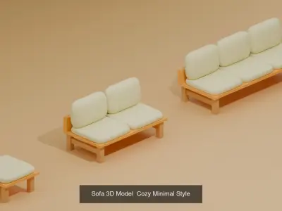 Living Room Essentials  Furniture Trio 3D Model Collection