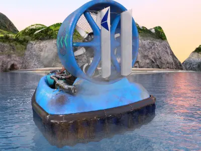 Racing-ACV inflatable boat with fan 3D model