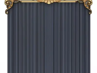 Cornice Classic Curtain 015 Low-poly 3D model