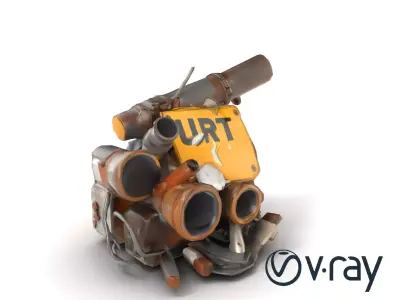 Discarded Urban Heap Asymmetrical model pack Low-poly 3D model