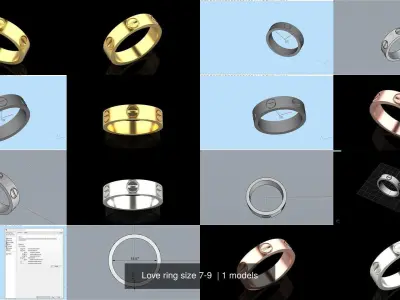 Love ring size 7-9  3D Model Pack