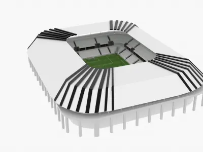 Football Stadium Low-poly 3D model 22