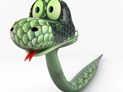 Cartoon Snake Low-poly 3D model Low-poly 3D model
