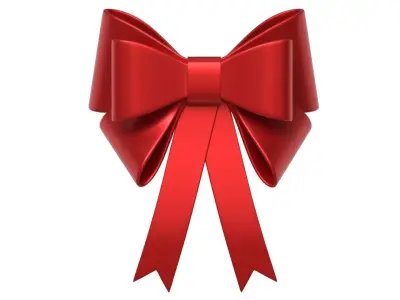 Christmas Bow Ribbon 02 3D model