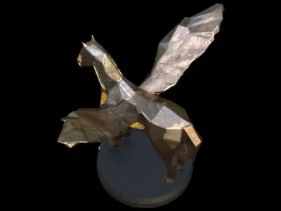 Steampunk Pegasus Low-poly 3D model