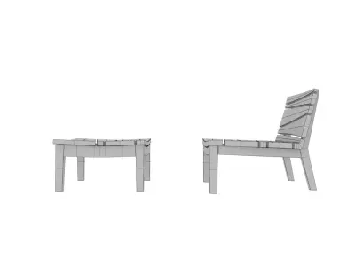 Bongcan table and chair Free low-poly 3D model