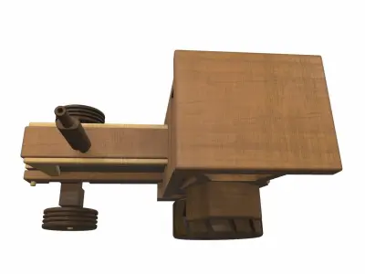 Wooden tractor toy 4 Free 3D model