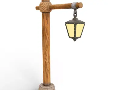 Outdoor Lamp Lantern Low-poly 3D model