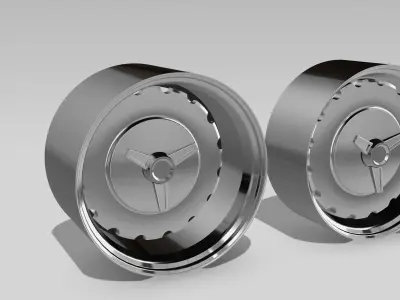 20inch Billet 1957 Chev Hubcap Wheels with Spinner 2x Offsets 3D print model