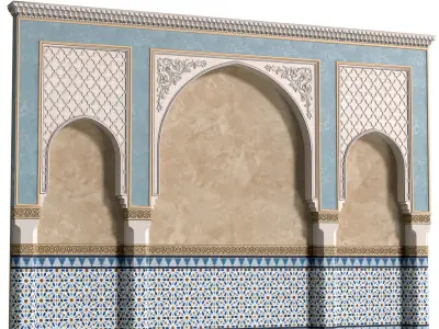 Oriental style arch Arabic wall Oriental Wall paneling 3D model purchase