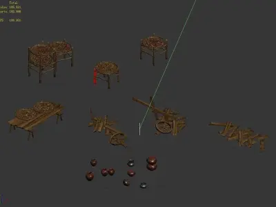 Dynasty Sun Medicine - Jars - Broken Car 01 3D model