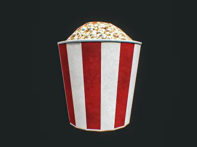Popcorn Bucket 3D Model Low-poly 3D model