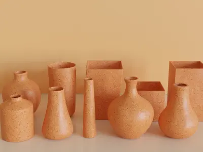 Clay Vases Collection 3D model