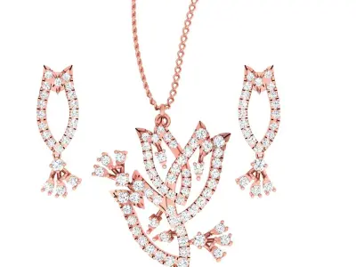 Pendant Earrings combo - 1128 3D print model