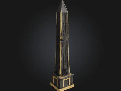 Obsidian Obelisk  Dark Elegance in Volcanic Stone 3D model