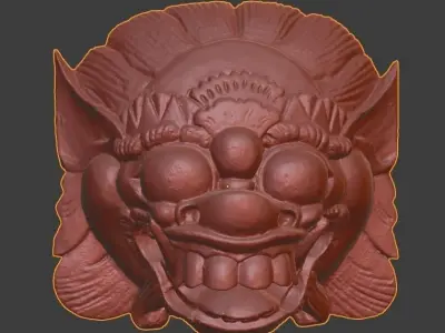 African Mask 04 high-poly 3D print model