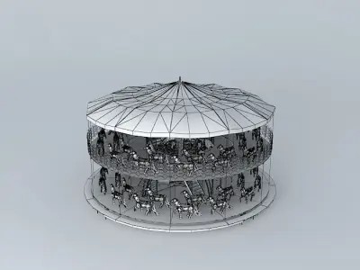 Merry-go-round carousel Free 3D model