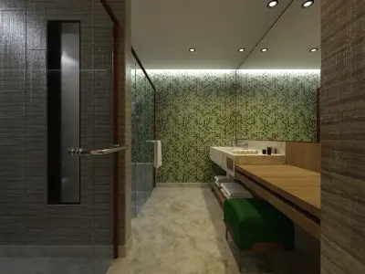 Hotel - Luxury Wealthy Suite Scene and Bathroom 3D model