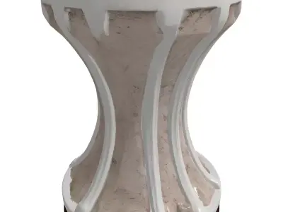 Ornate Stone Pedestal Decor Low-poly 3D model