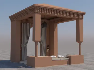 Traditional Moroccan Terrace Marrakech City 3D model