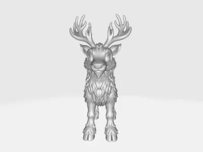 Christmas Fantasy Reindeer Whimsical Holiday Reindeer Figurine  3D print model