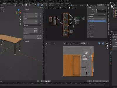Workshop Table 3D Model - Game-Ready Low-poly 3D model