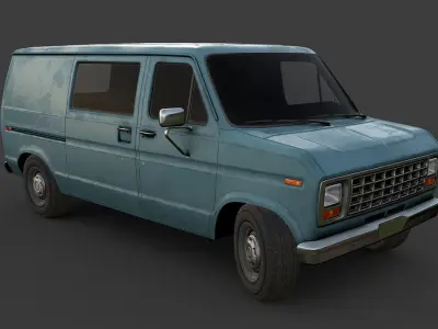 Old Van Low-poly 3D model