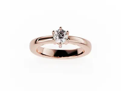 Classic business style engagment ring  6 prong  3D print model