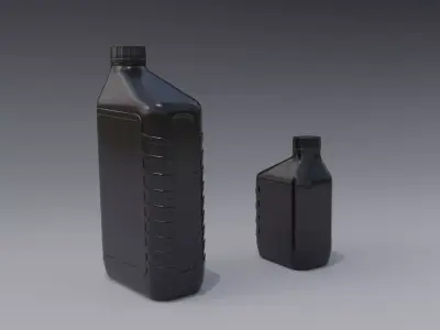 Small and Big Motor Oil Bottles 3D model