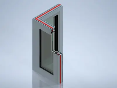 3D Aluminium corner window printing model 3D print model