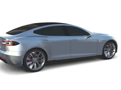 Tesla Model S 2016 Silver 3D model