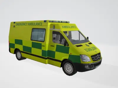 Low Poly UK Ambulance Low-poly 3D model