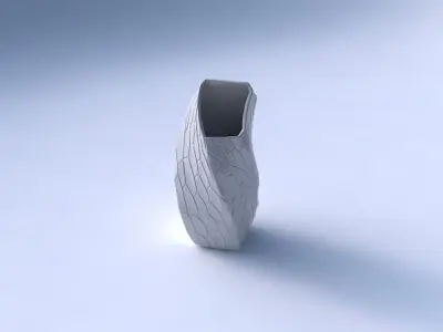 Vase twisted bent quadratic with organic cells 3D print model