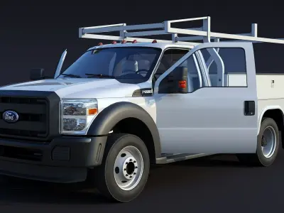 Utility truck Low-poly 3D model