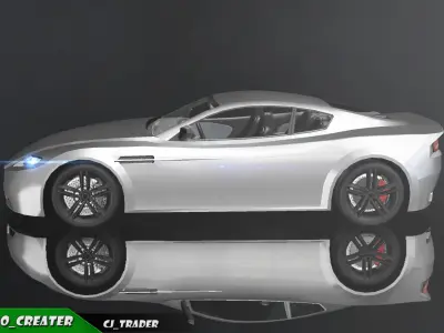 Low-Poly Car Racing  Aston Martin V8 Vantage Lowpoly 3D Model Low-poly 3D model