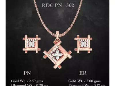 Pendant Earrings combo - 302 3D print model