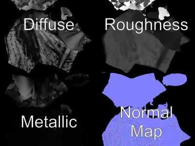 Snake Pattern Ankle Boots D Model Pack Low-poly 3D model