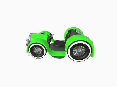 Cartoon Kart E04 Green - Vehicle Racing Design Low-poly 3D model