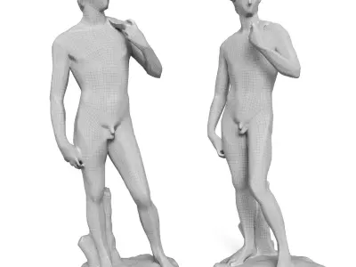 David Michelangelo Tall edges Copper Black metal 3D model