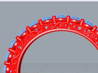 Full Eternity Band Ring  25 pcs Round Diamond Wedding Band Ring 3D print model