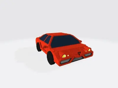 Voxel Racing Car Low-poly 3D model