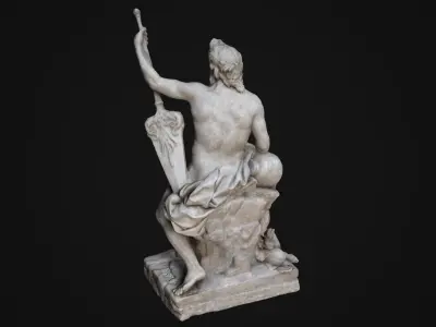 Seine Statue Low-poly 3D model