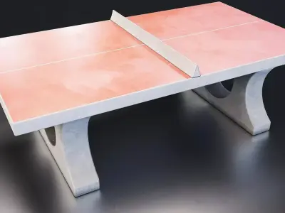 Modern Concrete Ping Pong Table Low-poly 3D model