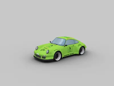 Porsche 911 rauh-welt  Low-poly 3D model